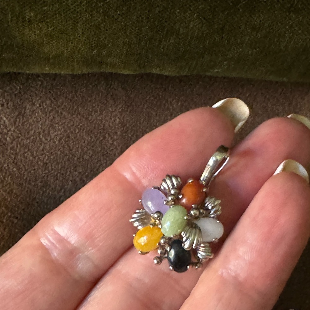 Vintage Jade Multicolored Jade Enhancer Pendant